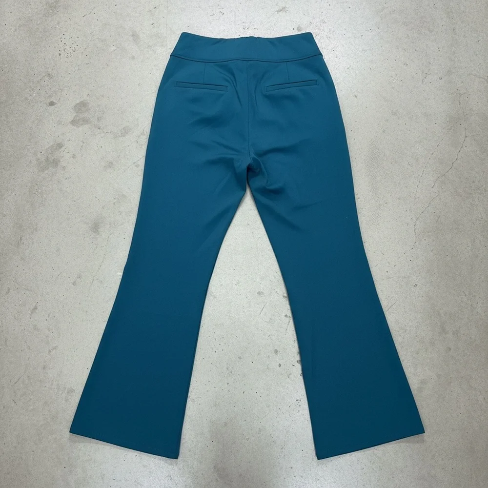 HALARA Wide-Leg Mid-Waist Pants in Emerald Green NWT - Picture 2 of 6